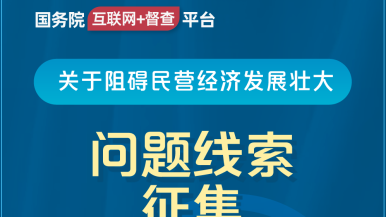 女人被躁得好爽免费视频国务院“互联网+督查”平台公开征集阻碍民营经济发展壮大问题线索